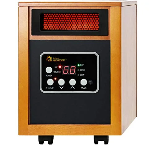Dr Infrared Heater DR-968 portable space heater, cherry cabinet