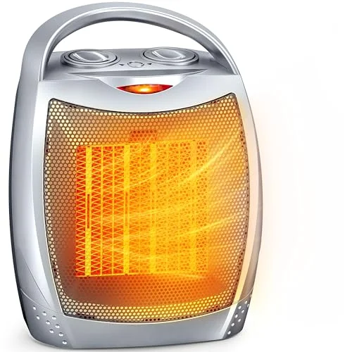 GiveBest portable space heater, small, silver