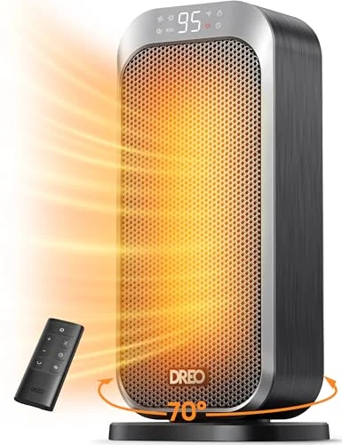 DREO Quiet Space Heater portable tower heater with remote