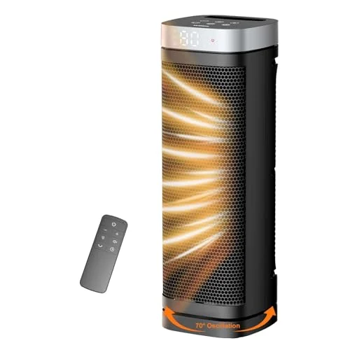 WINHL space heater for indoor use with thermostat, 1500 watt electric heater