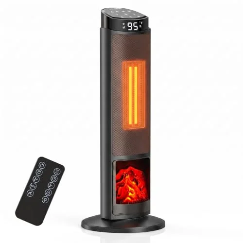 OLIXIS 23 inch oscillating space heater tower, white